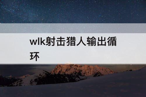wlk射击猎人输出循环