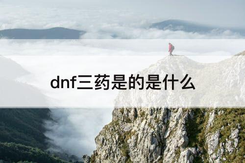 dnf三药是的是什么