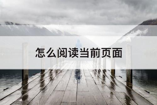 怎么阅读当前页面