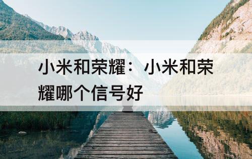小米和荣耀：小米和荣耀哪个信号好