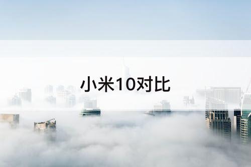 小米10对比