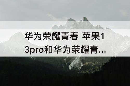 华为荣耀青春 苹果13pro和华为荣耀青春版30比哪个大