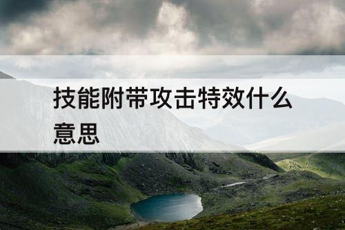 技能附带攻击特效什么意思