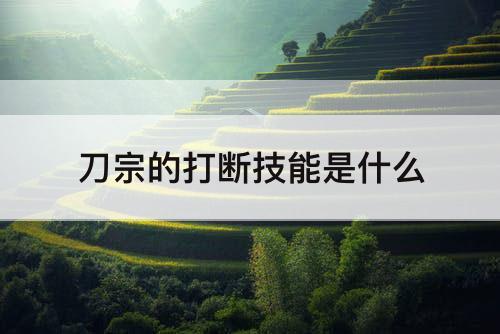 刀宗的打断技能是什么