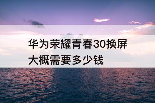 华为荣耀青春30换屏大概需要多少钱