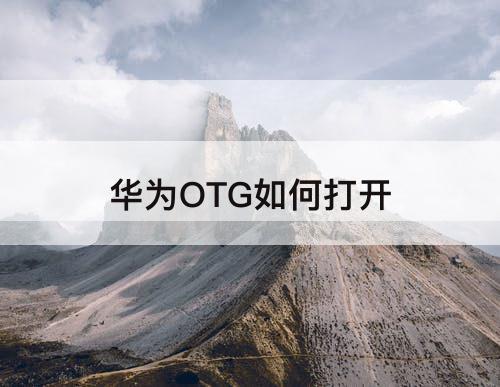 华为OTG如何打开