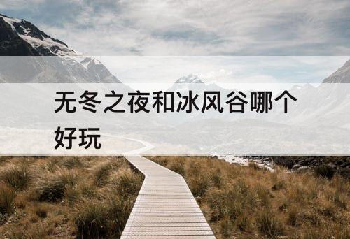 无冬之夜和冰风谷哪个好玩