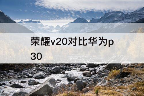 荣耀v20对比华为p30