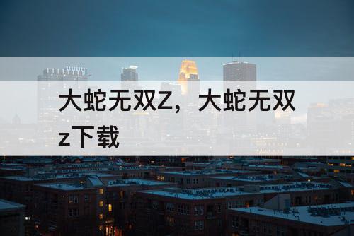 大蛇无双Z,大蛇无双z下载