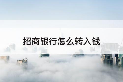 招商银行怎么转入钱