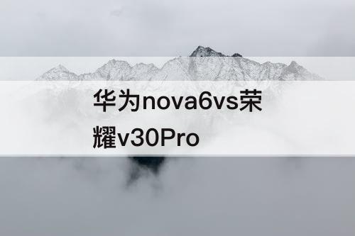 华为nova6vs荣耀v30Pro