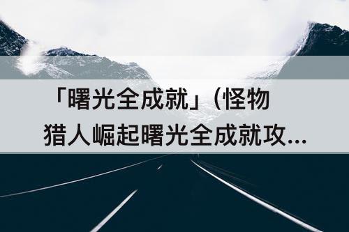 「曙光全成就」(怪物猎人崛起曙光全成就攻略)