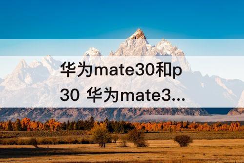 华为mate30和p30 华为mate30和p30区别