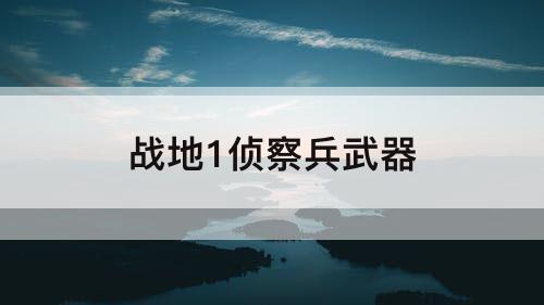 战地1侦察兵武器