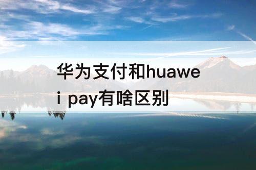 华为支付和huawei pay有啥区别