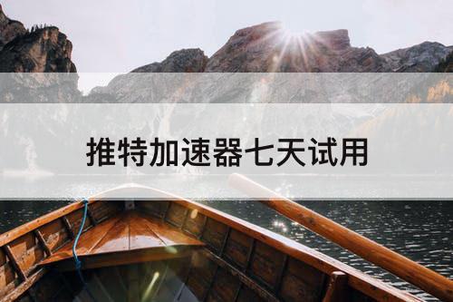 推特加速器七天试用