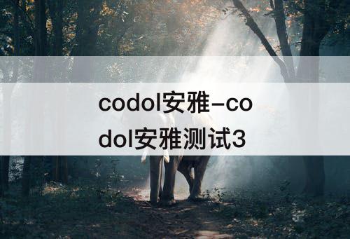 codol安雅-codol安雅测试3